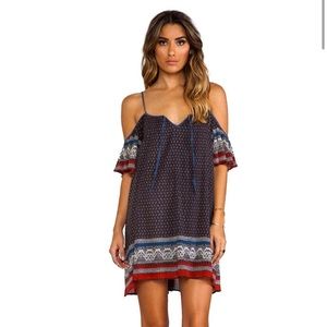 Free People Printed Cold Shoulder Dress In Black Combo REVOLVE EUC XS